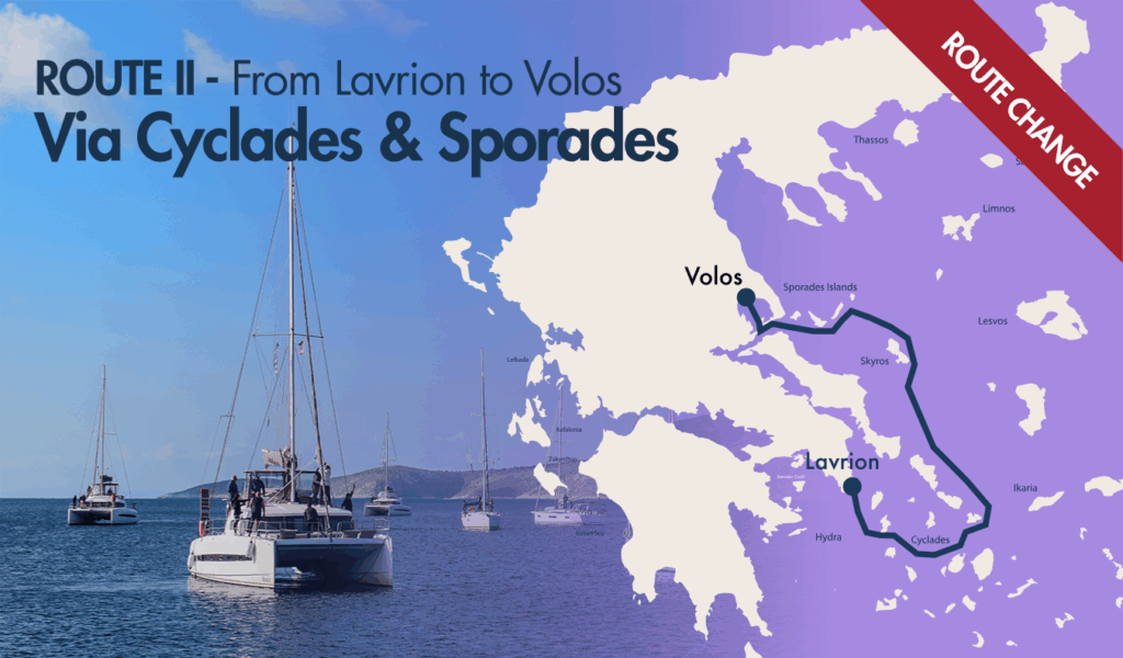 xiv bonus miles flotilla route ii 2 from lavrion to volos, through cyclades and sporades islands, bareboat individual cabin educational begginner skipper pro